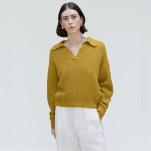 Everlane Mustard V-Neck Sweater
